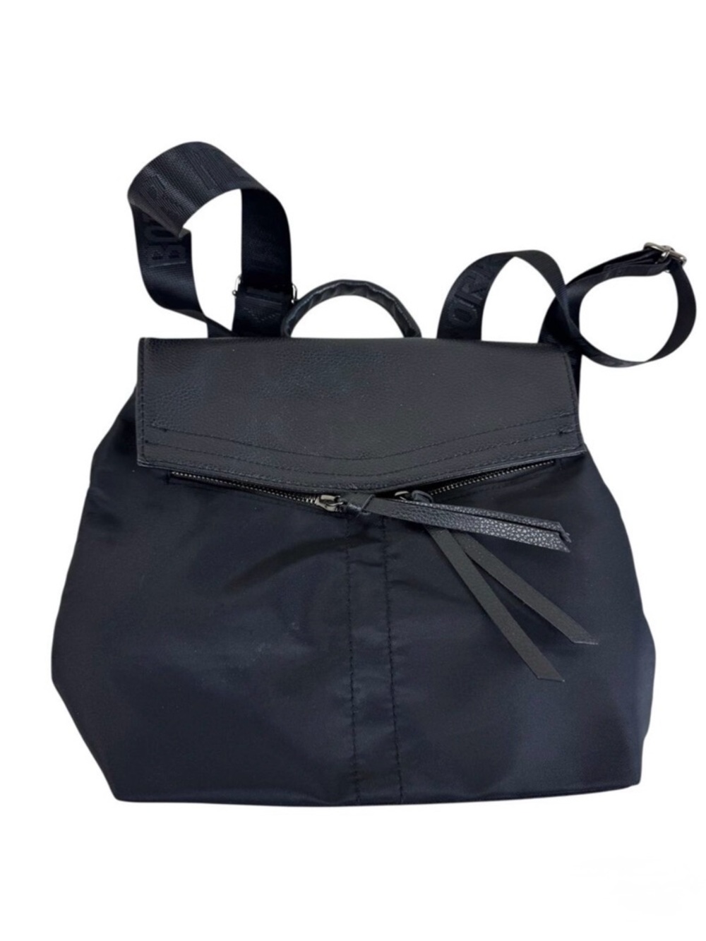Botkier New York Black Trigger Canvas Mini Backpack Purse Adjustable Straps